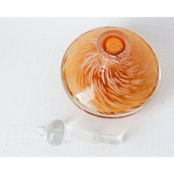 2 Vintage Perfume Bottle JL Art Studio Glass Hand Blown With Glass Applicator - Picture 9 of 10